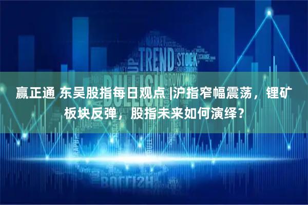 赢正通 东吴股指每日观点 |沪指窄幅震荡，锂矿板块反弹，股指未来如何演绎？