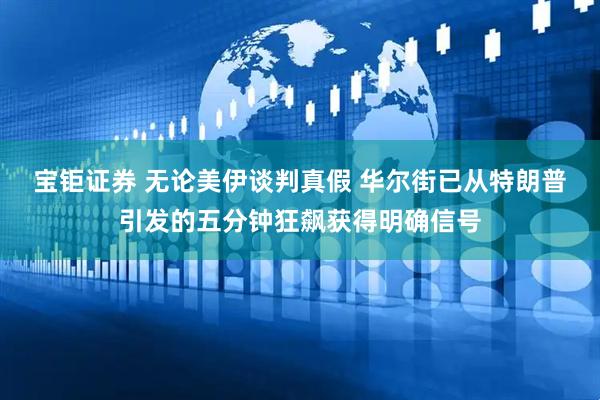 宝钜证券 无论美伊谈判真假 华尔街已从特朗普引发的五分钟狂飙获得明确信号