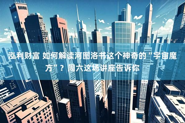 泓利财富 如何解读河图洛书这个神奇的“宇宙魔方”？周六这场讲座告诉你