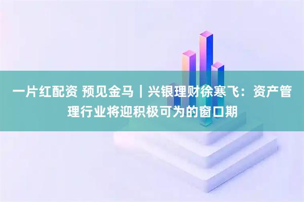 一片红配资 预见金马|兴银理财徐寒飞:资产管理行业将迎积极可为的窗口期