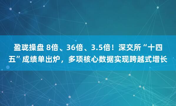 盈珑操盘 8倍、36倍、3.5倍！深交所“十四五”成绩单出炉，多项核心数据实现跨越式增长