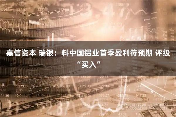 嘉信资本 瑞银：料中国铝业首季盈利符预期 评级“买入”